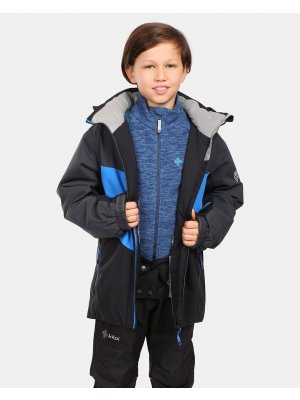 Chlapecká lyžařská bunda KILPI ATENI-JB UJ0103KI TMAVĚ ŠEDÁ