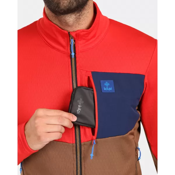  Pánská fleece mikina KILPI ERIN-M ZM0206KI HNĚDÁ 