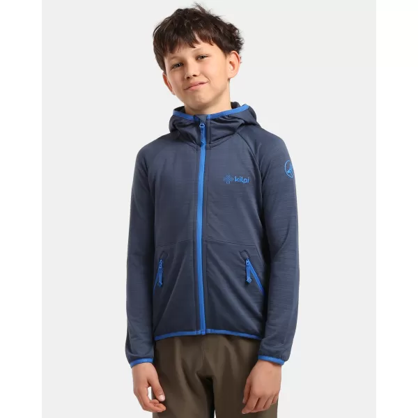  Chlapecká fleece mikina KILPI MEMPHIS-JB 1J0201KI TMAVĚ MODRÁ 