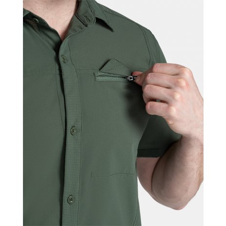  Pánská košile KILPI BOMBAY-M TM0303KI TMAVĚ ZELENÁ 
