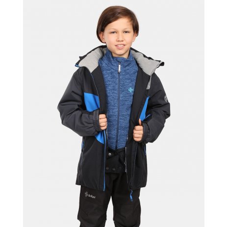  Chlapecká lyžařská bunda  KILPI ATENI-JB UJ0103KI TMAVĚ ŠEDÁ 