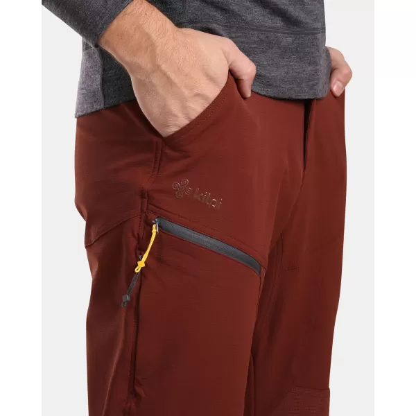  Pánské outdoorové kalhoty KILPI VILLAIN-M WM0411KI TMAVĚ ČERVENÁ 