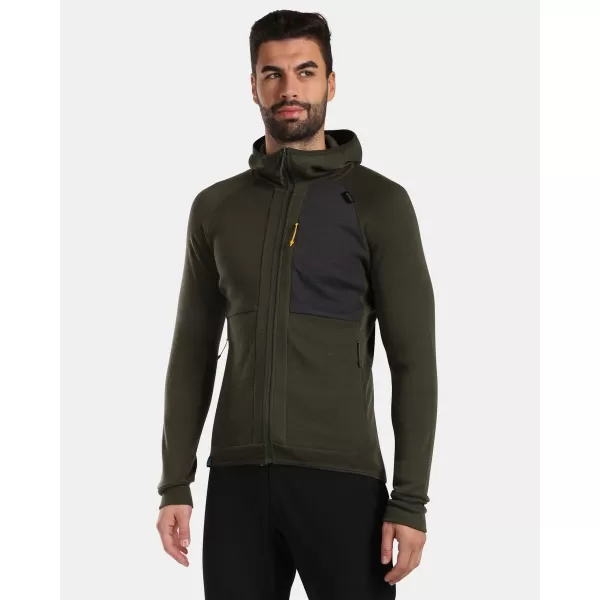  Pánský vlněný svetr KILPI MERINI-M WM0201KI TMAVĚ ZELENÁ 