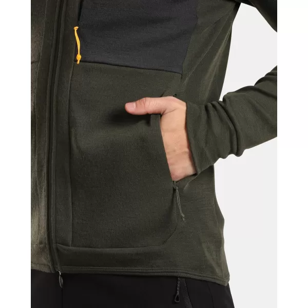  Pánský vlněný svetr KILPI MERINI-M WM0201KI TMAVĚ ZELENÁ 