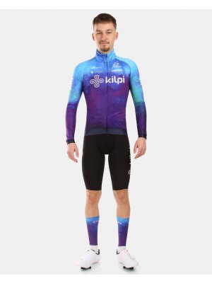 Pánský cyklistický dres s dlouhým rukávem KILPI VULCANO-M YM0366KI MODRÁ
