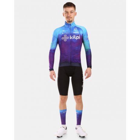  Pánský cyklistický dres s dlouhým rukávem KILPI VULCANO-M YM0366KI MODRÁ 